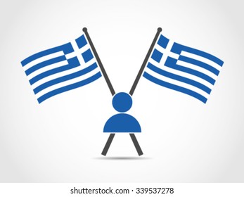 Greece Emblem Flag People