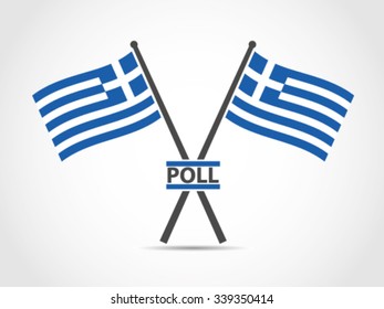Greece Emblem Flag Poll