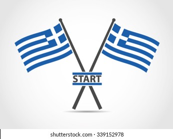 Greece Emblem Flag Start