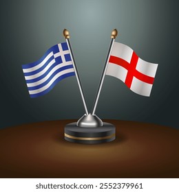 A tabela Grécia e Inglaterra sinaliza a relação com o plano de fundo do gradiente. Ilustração de vetor