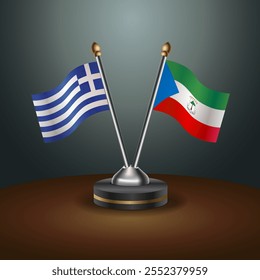 La tabla de Grecia y Guinea Ecuatorial señala la relación con el fondo de gradiente. Ilustración vectorial