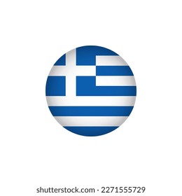 Icono de la bandera de Europa de Grecia. Bandera del País Europeo En Círculo. Elemento gráfico vectorial aislado