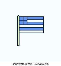 Greece flag 2 colored line icon. Simple colored element illustration. Greece outline symbol design from flags set