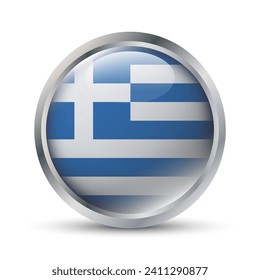 Greece Flag 3D Badge Illustration