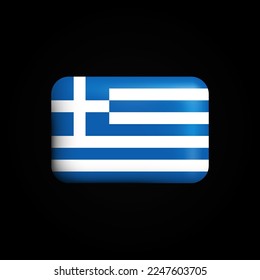 Greece Flag 3D Icon. National Flag of Greece. Vector illustration