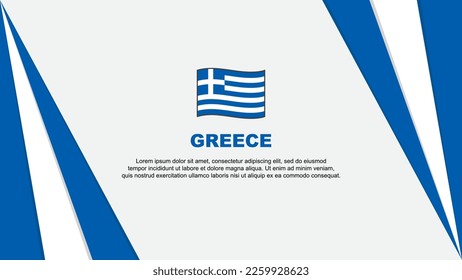 Plantilla de diseño de fondo de resumen de bandera de Grecia. Ilustración del vector de caricaturas del Día de la Independencia de Grecia. Bandera de Grecia