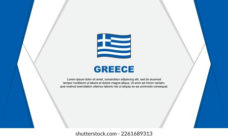Plantilla de diseño de fondo de resumen de bandera de Grecia. Ilustración del vector de caricaturas del Día de la Independencia de Grecia. Antecedentes de Grecia