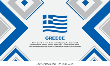 Plantilla de diseño de fondo de resumen de bandera de Grecia. Ilustración del vector de papel tapiz del Día de la Independencia de Grecia. Día de la Independencia de Grecia