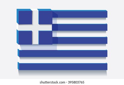 Greece flag as art object.Vector illustration.