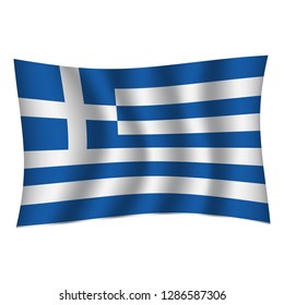 Greece flag background with cloth texture. Greece Flag vector illustration eps10. - Vector
