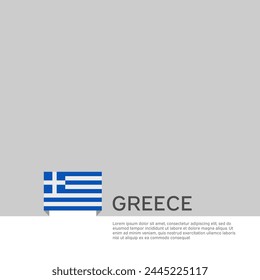 Greece flag background. State patriotic greek banner, cover. Document template with greece flag on white background. National poster. Business booklet. Vector illustration, simple design