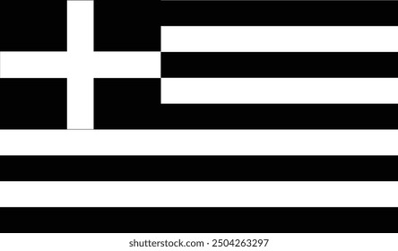 Greece Flag black and white vector design and illustration , National flag of Greece