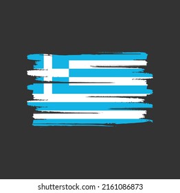 Greece Flag Brush. National Flag