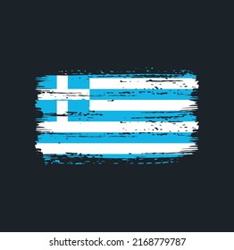 Greece Flag Brush. National Flag