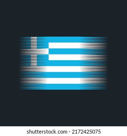 Greece Flag Brush. National Flag