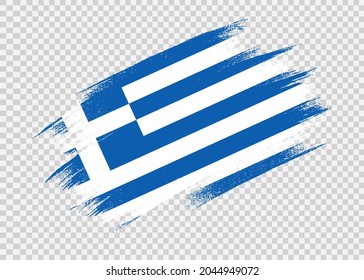 Greece flag with brush paint textured isolated  on png or transparent background,Symbol of Greece,template for banner,promote, design,vector,top gold medal winner sport country