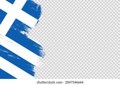 Greece flag with brush paint textured isolated  on png or transparent background,Symbol of Greece,template for banner,promote, design,vector,top gold medal winner sport country