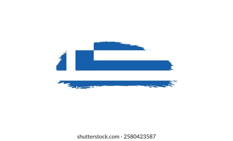 Greece flag in brush stroke effect on white background, National flag of Greece with brush stroke effects Vector illustration EPS10