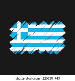 Greece flag brush strokes painted collection