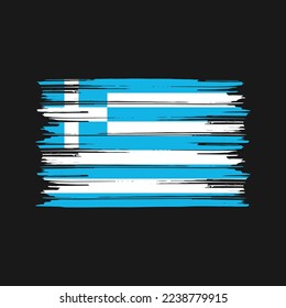 Greece Flag Brush Vector Illustration