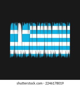 Greece Flag Brush Vector Illustration