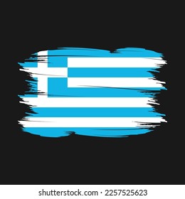 Greece Flag Brush Vector Illustration