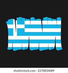 Greece Flag Brush Vector Illustration