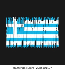 Greece Flag Brush Vector Illustration