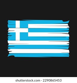 Greece Flag Brush Vector Illustration