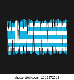Greece Flag Brush Vector Illustration