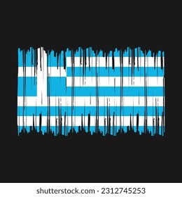 Griechenland-Flagge - Vektorgrafik mit Pinselspitze