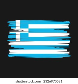Greece Flag Brush Vector Illustration