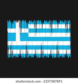 Greece Flag Brush Vector Illustration