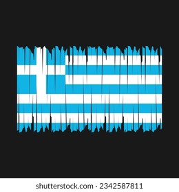 Greece Flag Brush Vector Illustration