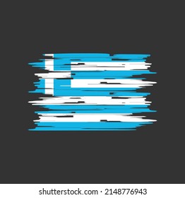 Greece Flag Brush Vector. National Flag