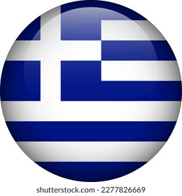 Greece flag button. Emblem of Greece. Vector flag, symbol. Colors and proportion correctly.