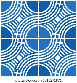 greece flag ceramic tile pattern. tracery design. abstract background. vector illustration