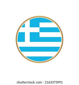 Greece Flag with Circle Frame. National Flag