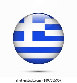 Greece flag circle shape button vector illustration