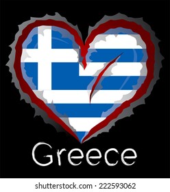 Greece flag with in claw scratches