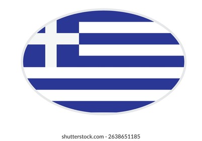 Greece flag ellipse shaped. vector	