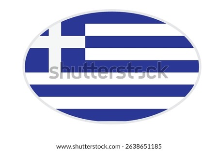 Greece flag ellipse shaped. vector	