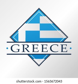 Greece Flag Emblema. Vector Design National. Illustration Country Symbol.