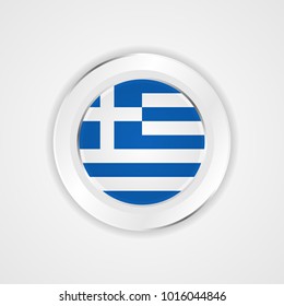 Greece flag in glossy vector icon.