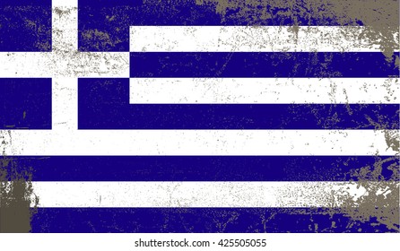 Greece flag grunge . flag with grunge texture.Vector illustration