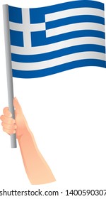 Greece flag in hand icon