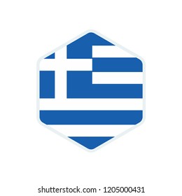 Greece flag. Greece hexagon flag.