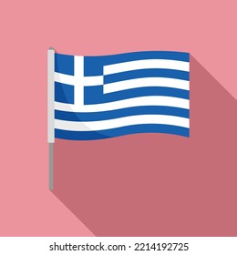 Icono de bandera de Grecia vector plano. Griego nacional. Día del país