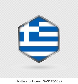 Icono de la bandera de Grecia en forma de hexágono.