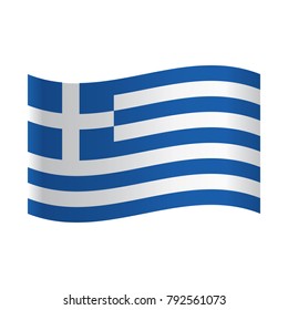 Greece Flag Icon, Isolated Greek Flag, Vector Illustration.